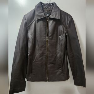 Espresso brown 100% leather jacket